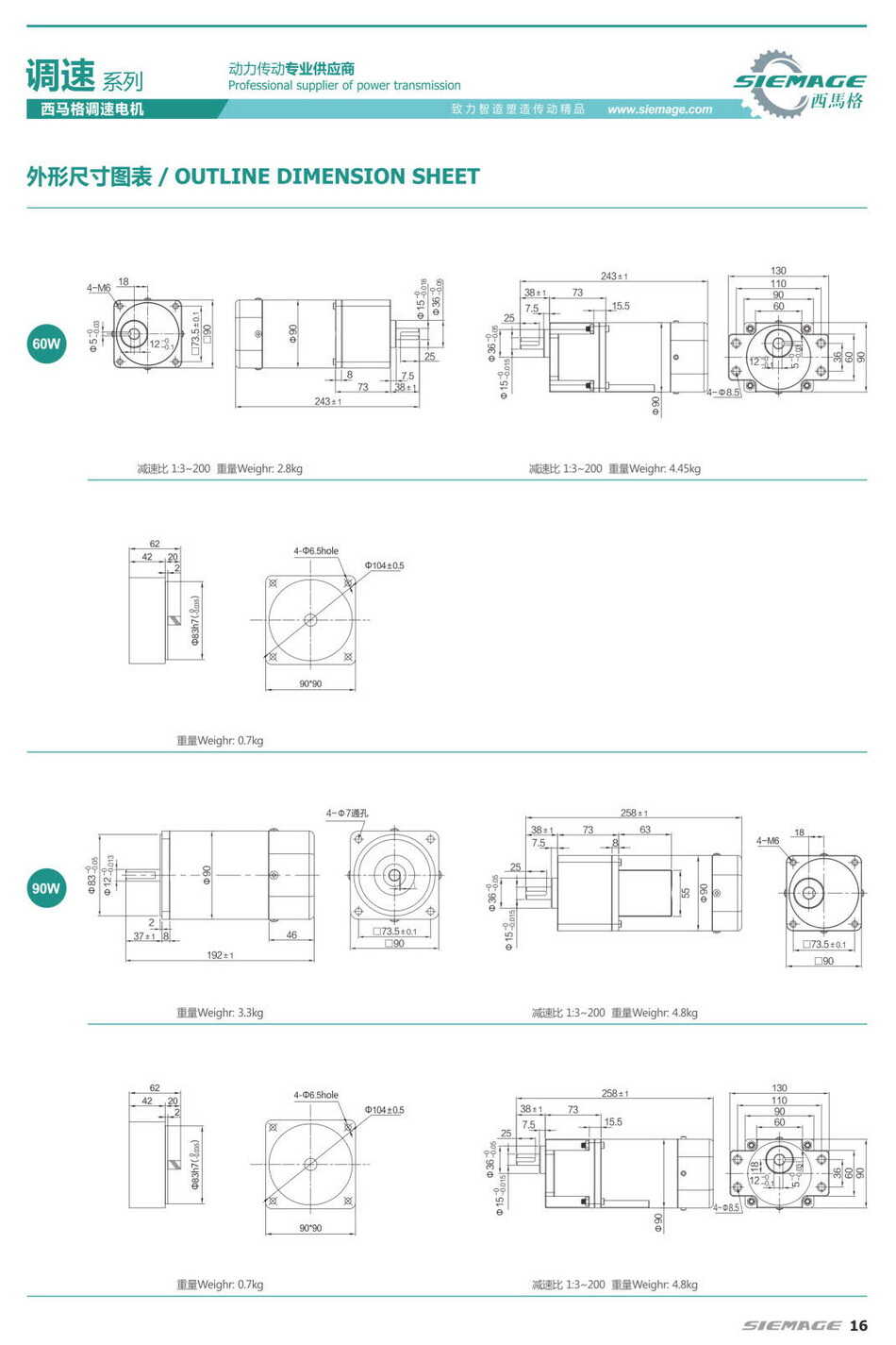 西馬格調速電機220V